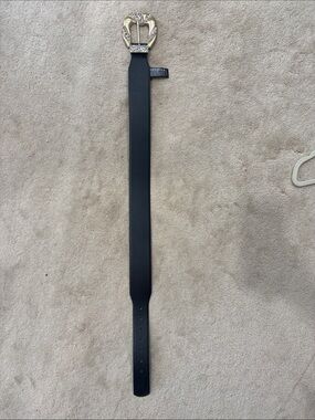 Zara Black Belt with Gold Decorative Buckle